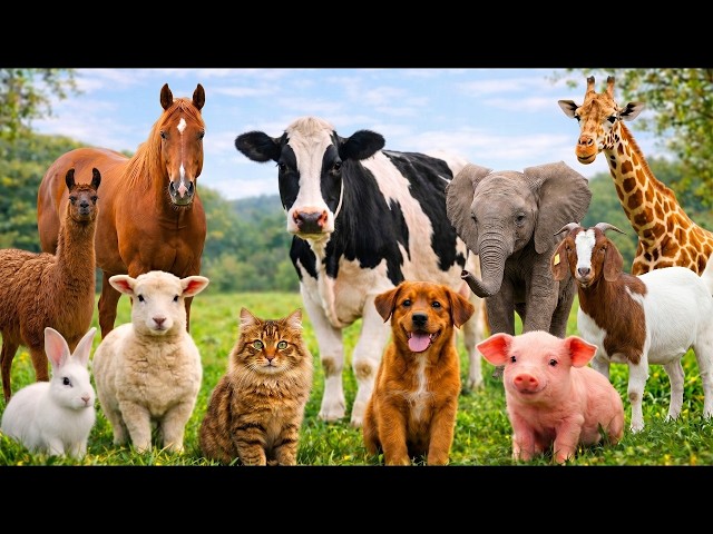 Animal sound for kids 🦒🐧🐱 Cute Animal Sound Learn Wild and Farm Animals