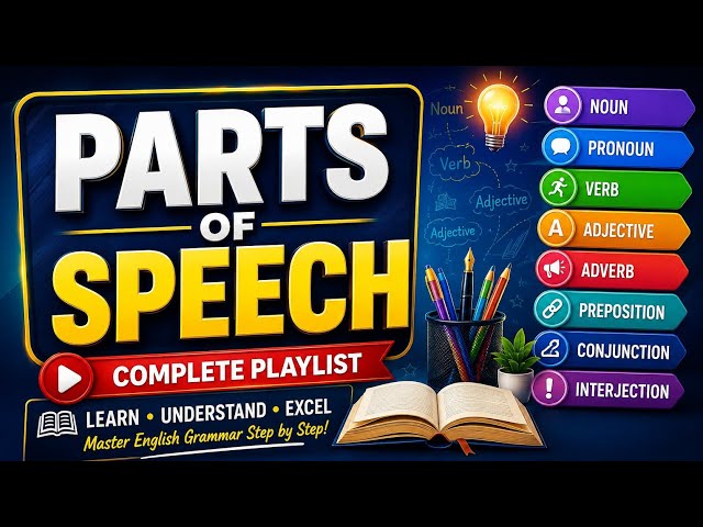Parts of Speech in English language in 5 Minutes | All 8 Parts with Examples in English Grammar | 