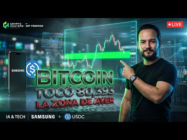 ⚡HOY | Bitcoin tocó 80,393, la zona de ayer | IA & TECH: Samsung + USDC