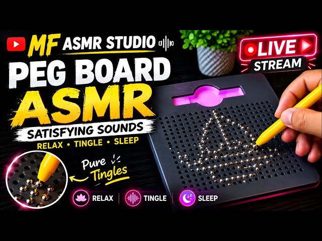 Peg Board ASMR LIVE 🔴 Satisfying Wooden Peg Sounds for Sleep & Relaxation | No Talking