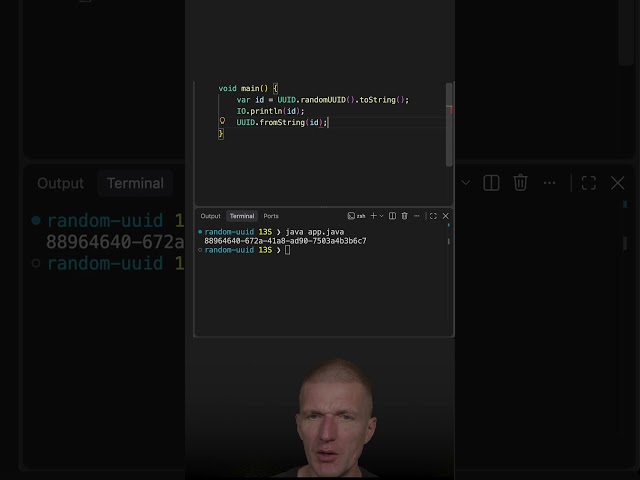 Easiest Random UUID Generation and Parsing #java #shorts #coding #airhacks