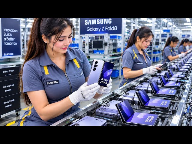 Inside Samsung's secret factory: How Samsung Z Fold 8  smartphones are actually made! (ASMR)