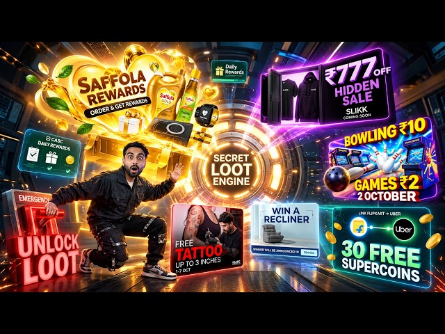 Blinkit x Saffola Win Gifts | Cred Win Giftcard | Slikk Rs.777 Off | FREE Tattoos | Timezone 2₹ Sale