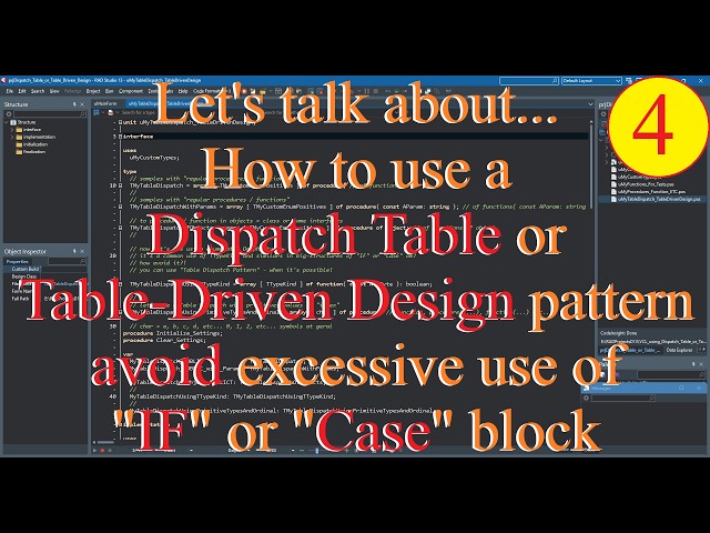 Delphi: How to use a Dispatch Table or Table-Driven Design pattern to avoid "IF" or "Case" - 04