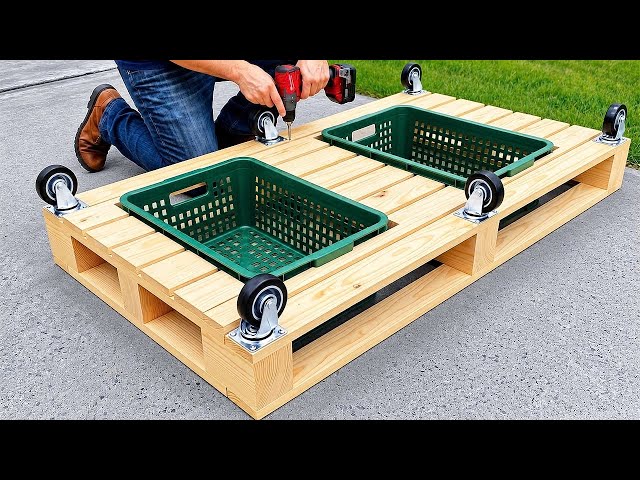 A 65-Year-Old Carpenter’s Amazing Pallet Wood Design Idea That Anyone Can Make! DIY Woodworking.