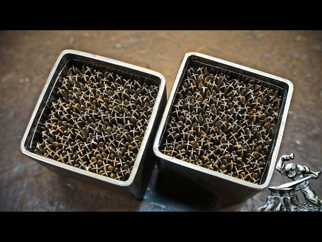 Shrapnel Damascus steel made from flechettes.