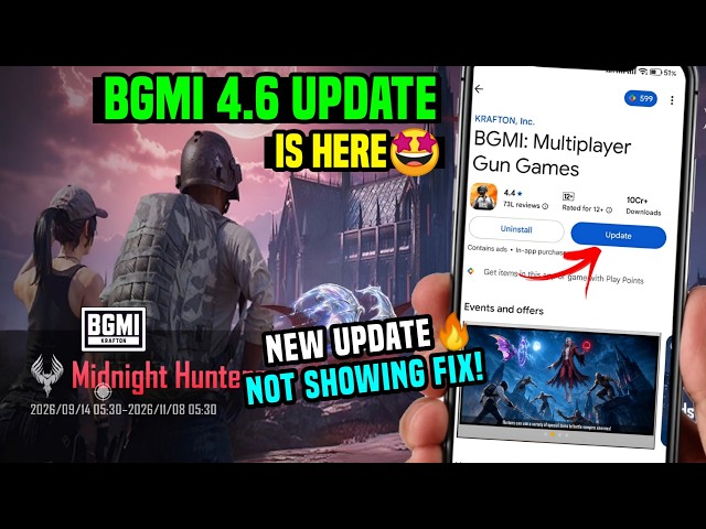BGMI NEW UPDATE 4.6 KAB AAYEGA/ BGMI UPDATE NOT SHOWING IN PLAY STORE / BGMI 4.6 UPDATE RELEASE DATE