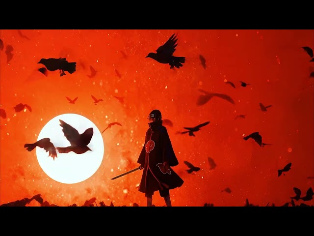Itachi Akatsuki Sunset Crows | 4K Desktop Live Wallpaper 🌌