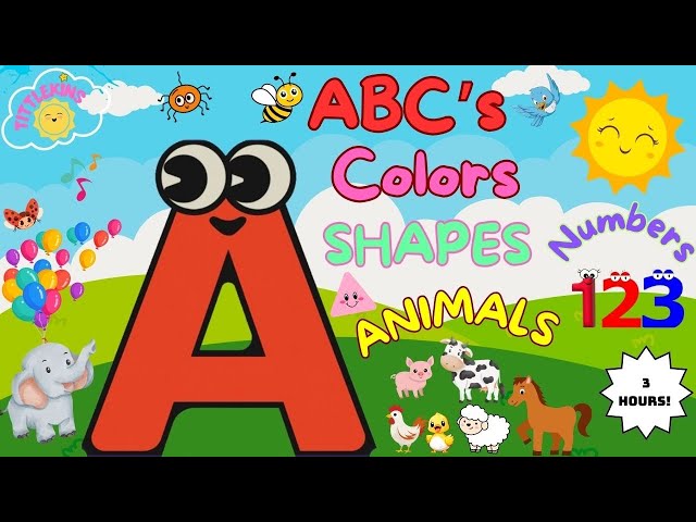 Learn ABC’s, Colors, Phonics, Vowel Sounds, Numbers, Shapes & More 🍭💕🥰#tittlekins #toddler #learning