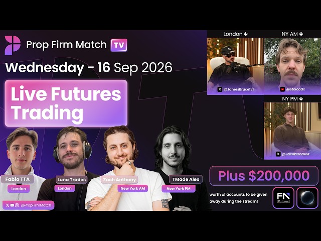 Live Futures Trading | London & New York Session | Prop Firm Match TV | 16/09/2026