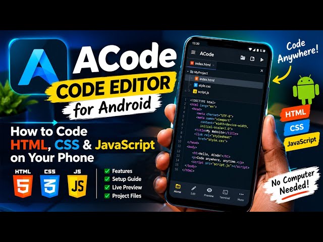 ACode Code Editor for Android How to Code HTML, CSS & JavaScript on Your Phone