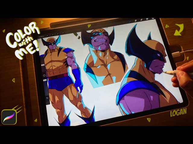 Full In-Depth Coloring Process | Wolverine Character Sheet on Procreate iPad Pro X-men 97