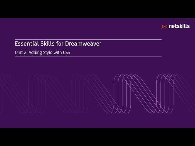 Dreamweaver: CSS for Style