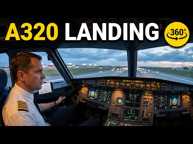 A320 CFM 360° Cockpit Landing at Moscow Domodedovo | Real Airline Pilot POV