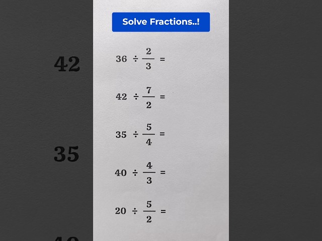 Divide A Fractions Easily #mathematics #maths #trendingshorts #fraction #education