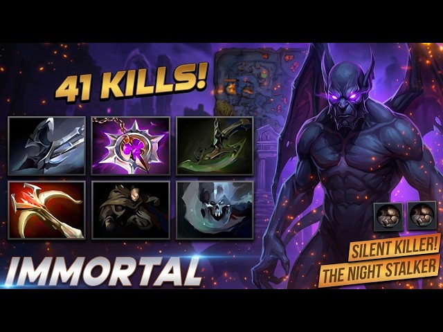 41 Kills Night Stalker Gameplay | Dota 2 Immortal Rank Pro POV HE LITERALLY HUNTED THE ENTIRE MAP!