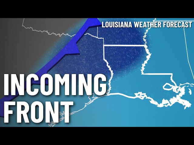 See when a cold front brings rain and relief to Louisiana