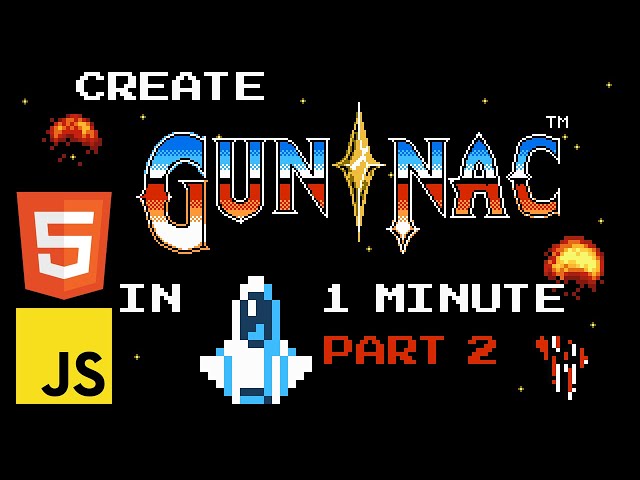 Code Space Shooter in one minute! Beginner Javascript Tutorial (part 2)