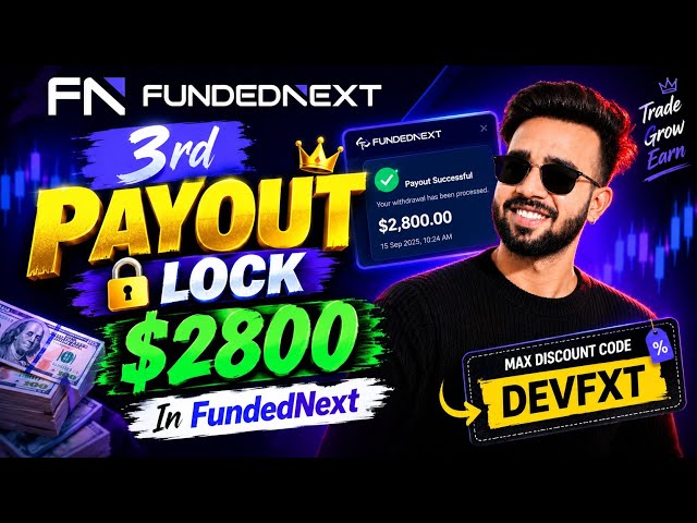 FundedNext PropFirm 3rd Payout $2800 Locked 🔒 • Payout Received In 30 Seconds • FundedNext Firm