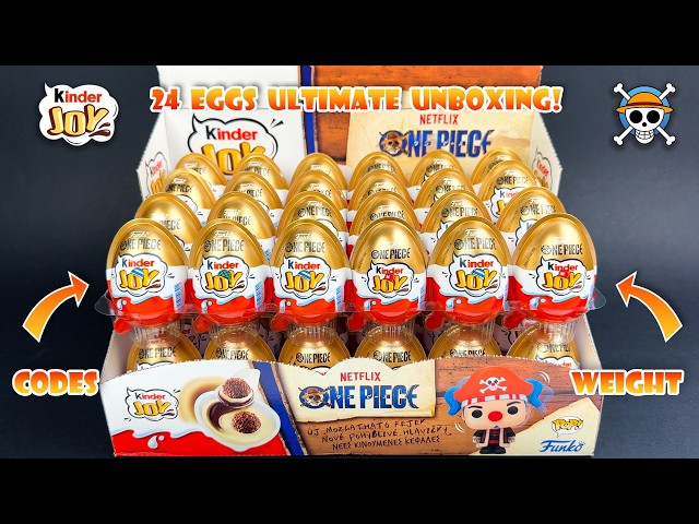 ☠️ Kinder Joy 2026 ONE PIECE 24 Surprise Eggs Ultimate Unboxing! Codes & Weight!