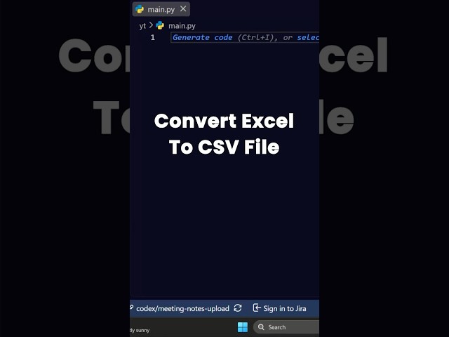 Excel to CSV File in 5 sec with Python | python excel | python automation #python #excel #coding