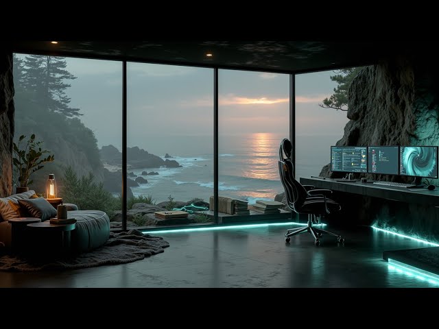 Oceanfront Deep Focus Music | Coding & Study Flow | Brain Boost Productivity
