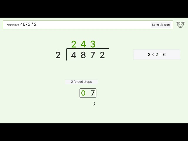 Long Division Problem 4872/2: Step-by-Step Video Solution