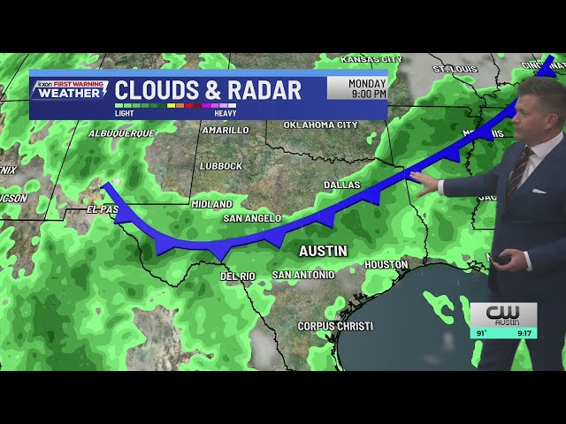 Cold front possible early next week to knock down the heat and bring rain chances | KXAN Forecast