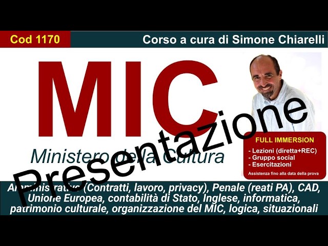 MIC (Ministry of Culture) Full Immersion Course Presentation (cod1170)