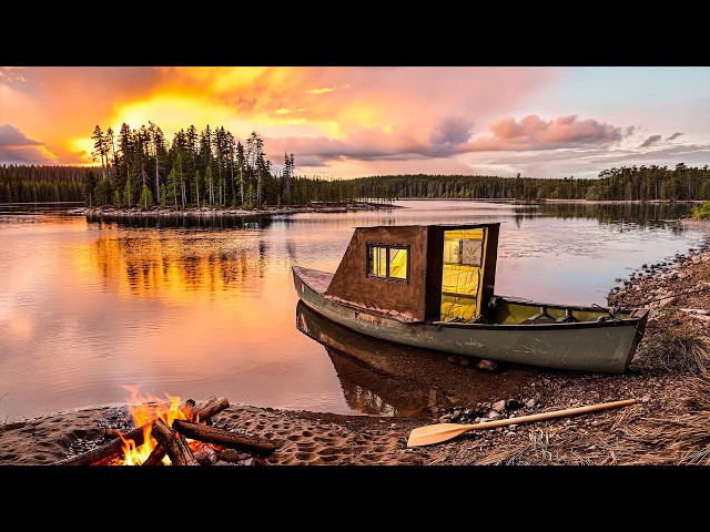 Cold Night in a CANOE CAMPER on a Tiny Island!