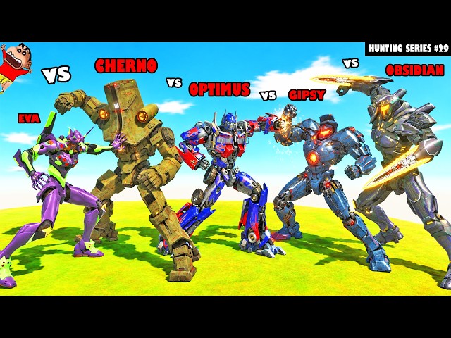 OPTIMUS PRIME vs CHERNO vs EVA 01 vs GIPSY DANGER vs OBSIDIAN FURY vs JET JAGUAR Hunting Series #29
