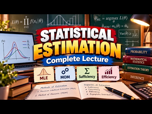 Statistical Estimation Complete Lecture | MLE, MOM, Sufficiency & Efficiency #Statistics#MLE #IITJAM
