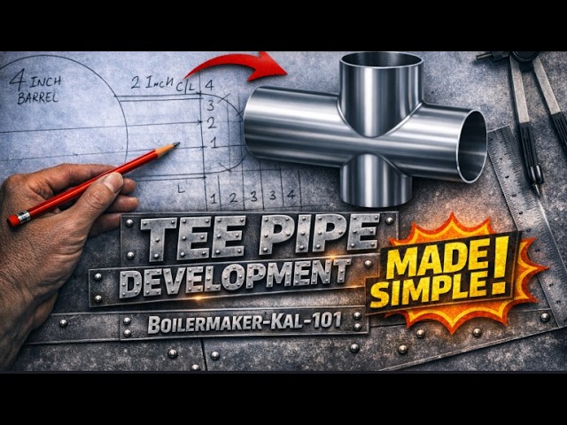 How to be a boilermaker "Branch Pipe Development: 4-inch to 2-inch Tee" #tutorial