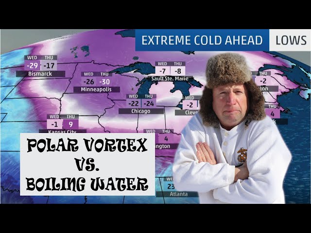 Polar Vortex in Iowa!  FREEZING BOILING WATER AT -20F
