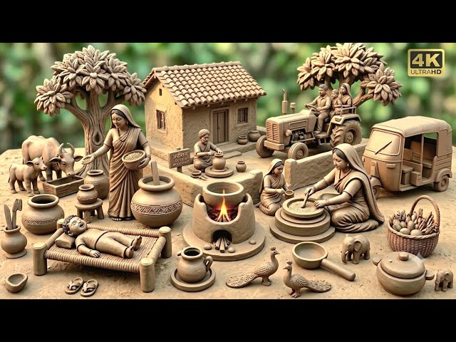 12 Cute Miniature Kitchen Set Mitti Bartan | How to Make Polymer Clay Kitchen Set | All Kitchen set 