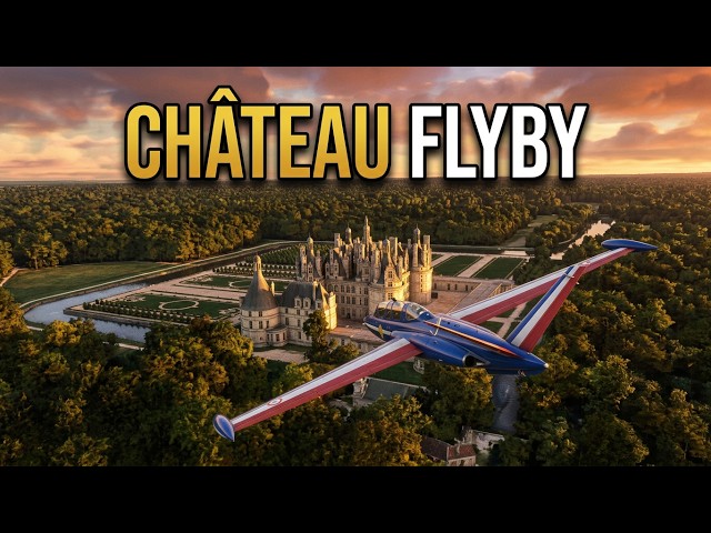 Buzzing Château de Chambord Blois  With Fouga Magister MSFS2020