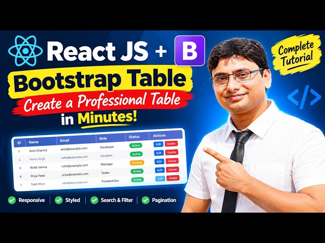 React JS + Bootstrap: Create a Professional Table in Minutes!  | Complete Tutorial