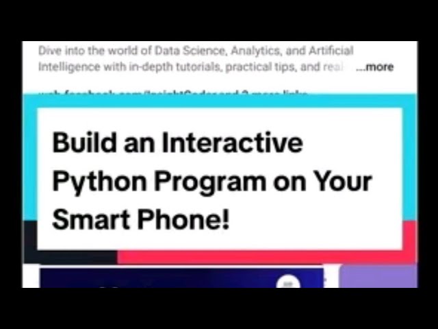 Build an Interactive Python Program Using Just Your Phone (Beginner Tutorial)