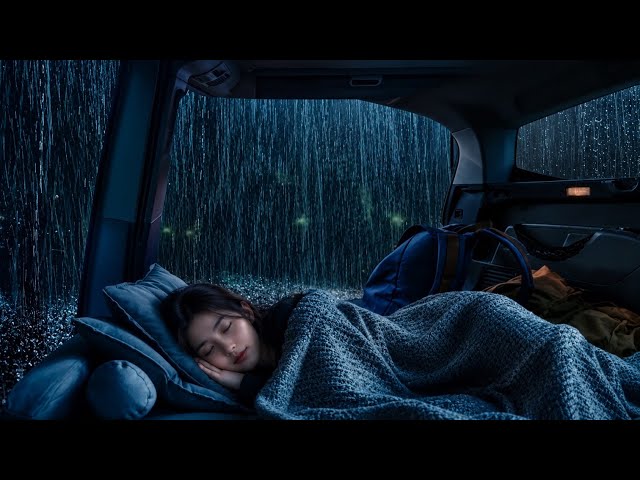 Suoni di Pioggia per Dormire - Pioggia Rilassante, Tuono Delicato sul Tetto Auto per Dormire Meglio!