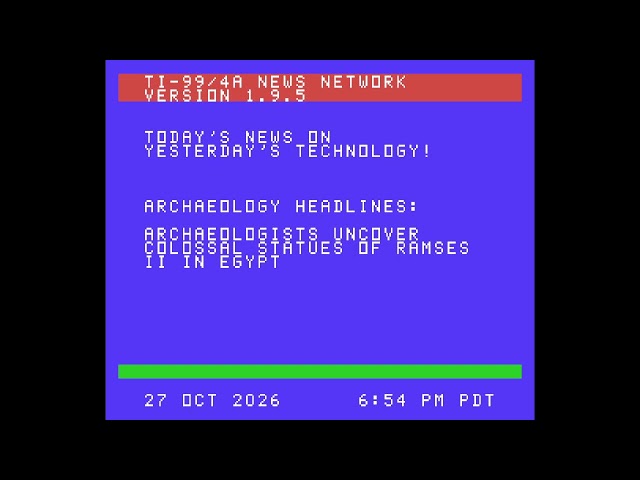 TI-99/4A News Network Live Stream: Retro Computer Television