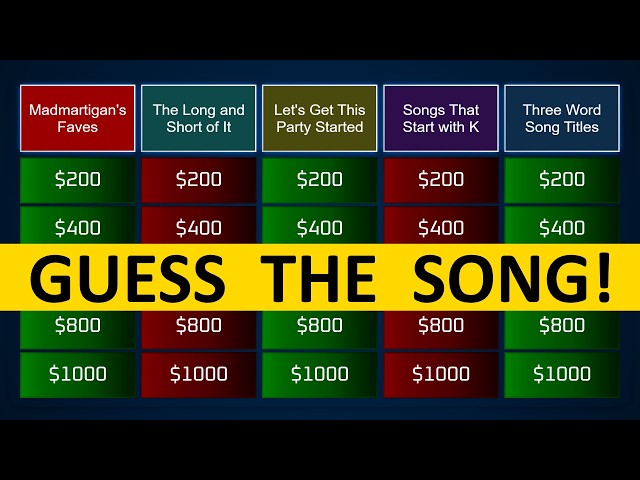 Guess the Song Jeopardy Style | Quiz #134