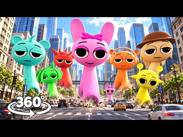 Sprunki Returns to Your City! 😱 | 360° VR 4K