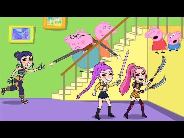 Peppa family vs KPop Demon Hunters - Peppa Parody Animation