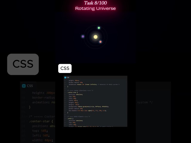 Rotating Universe Animation with HTML & CSS 🌌