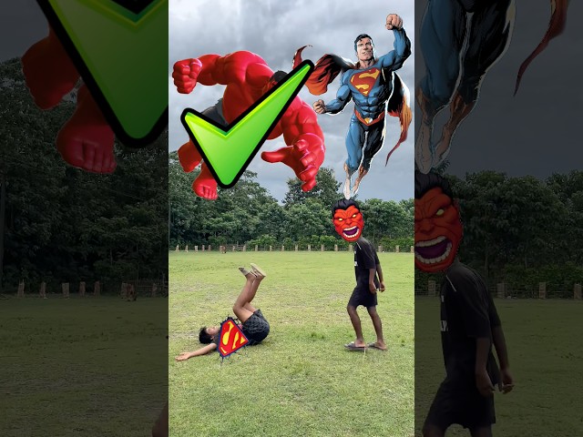 Hulk🛑 Vs Superman 🔵 Emoji Acting. Video #shorts