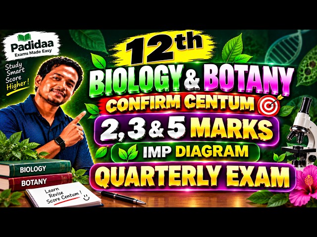 2th Biology & Botany Quarterly Exam Important 2, 3 & 5 Mark Questions | Important Diagrams