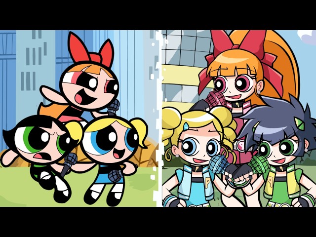Bluey Can Can but Powerpuff Girls Vs Powerpuff Girls Z sing It (FNF PPG Vs PPGZ) - [UTAU Cover]