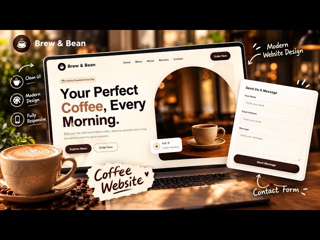 I Built a Coffee Shop Website That Looks WAY Too Good ☕ | HTML & CSS