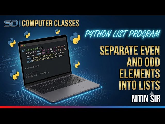 Python List Program-4. Enter n element list & print separate list of even & odd elements #nitin_sir