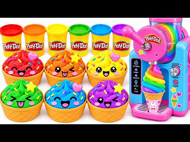DIY How To Make Rainbow Ice Cream Kinetic Sand ASMR 🌈🍧 Cortando Helado Arcoíris de Arena Cinética
